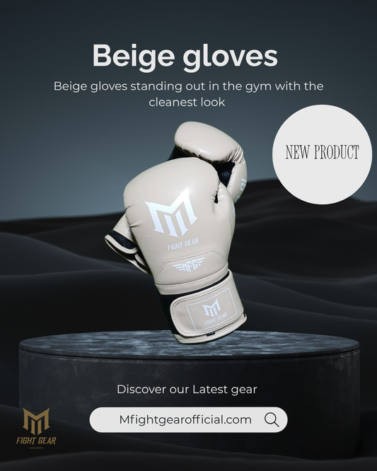 Beige Boxing Gloves – M Fight Gear
